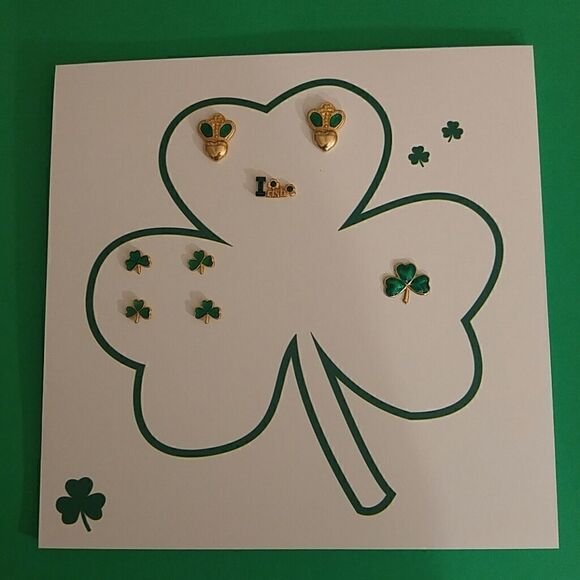 LADIES ASSORTED GUARDIAN ANGEL GREEN & GOLD PINS - Picture 1 of 4